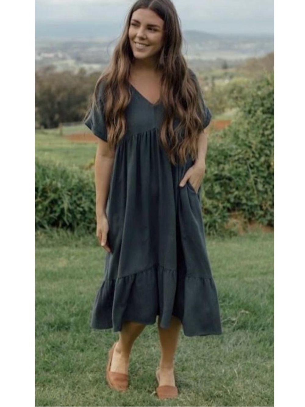 Neuflora Waitsfield Cotton Midi Dress Small